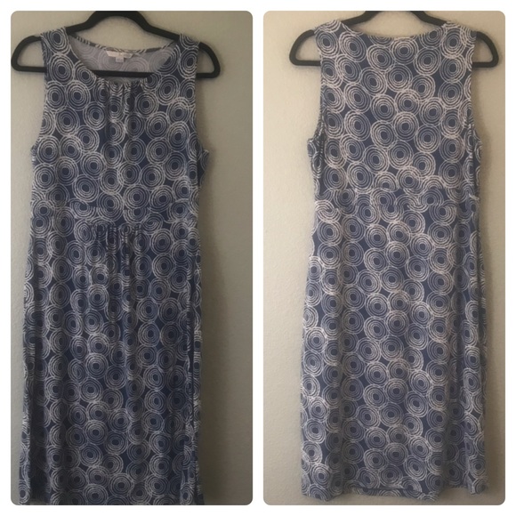 Boden Dresses & Skirts - Boden Blue and Cream Sleeveless Knit Dress Sz 12